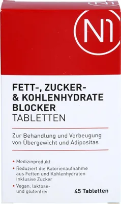 Produktbild von N1 Fett- Zucker- & Kohlenhydrate Blocker Tabletten, 45 St TAB