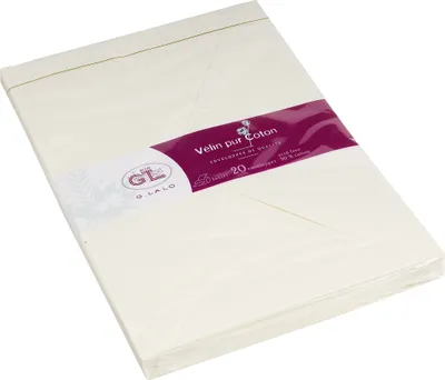 Produktbild von G.Lalo 5x Packung 20 Umschlägen C5 229x162mm, 125g, Vélin pur Coton Creme 20900L