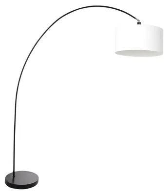 Produktbild von Stehlampe - schwarz - Solva - metall textil - bogenlampe - E27 - 3897ZW - Mexlite