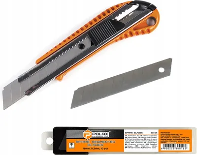 Produktbild von Polax Bau-Messer 19 mm – Metall-Tapetenmesser mit Trapezklinge und Schraubverriegelung, Profi-Werkzeug zum Schneiden von Sperrholz, Linoleum, Karton