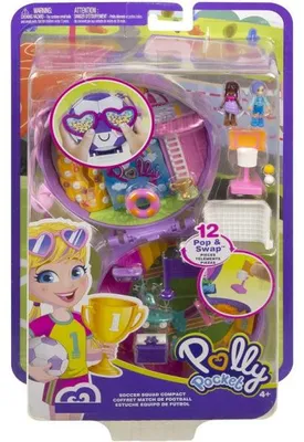 Image de Polly pocket coffret match de football - terrain multi sports + 2 figurines + 12 accessoires - mattel - hcg14