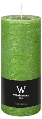 Produktbild von Zylinderkerze/Stumpenkerze - rustikale Kerze - hellgrun - 7 x 16 cm - 66 Brennstunden