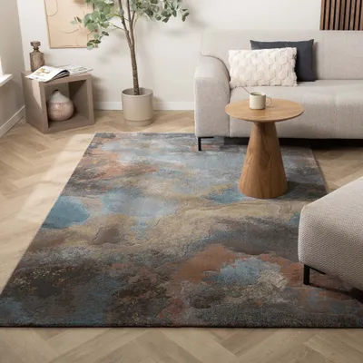 Produktbild von Volero - Industrielle Teppiche - Raphael Blau Terrakotta - 240x330 cm - Wohnzimmer, Schlafzimmer - Industrielle