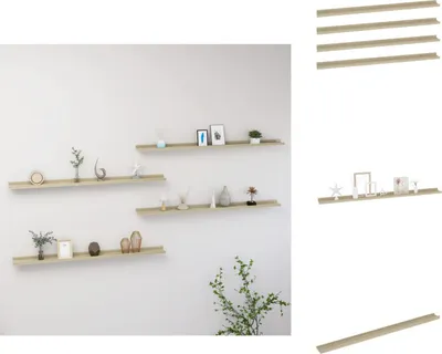 Zdjęcie produktu dla vidaXL Półki ścienne 4 szt. Dąb sonoma 115x9x3 cm - Półki ścienne