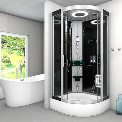 Produktbild von Dampfdusche Dusche Duschkabine D58-63T3-EC Duschtempel Sauna 100x100 cm