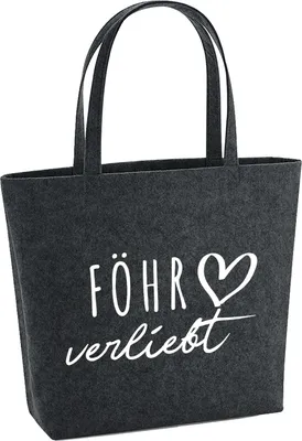 Produktbild von Huuraa Filzshopper Föhr verliebt 22 Liter Charcoal Melange Filztasche Geschenkidee