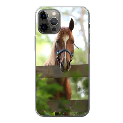 Produktbild von MuchoWow® Handyhülle Schutzhülle Hülle für iPhone 13 Pro Pferd - Natur - Zaun Silikon Softcase Handy Hülle - Handy-Tasche