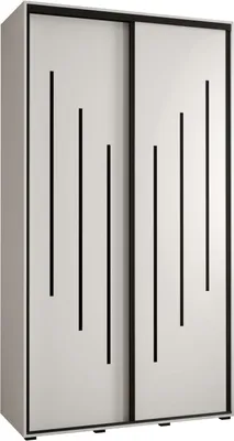 Produktbild von MEBLE KRYSPOL Cannes 8 Schrank mit 2 Schiebetüren - 205,2x140x45 cm - Weiß Weiß Schwarz
