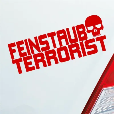 Produktbild von Auto Aufkleber Feinstaub Terrorist Tuning 15x6 cm Rot Sticker Heckscheibenaufkleber