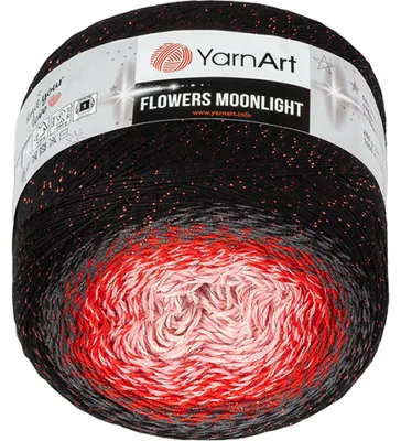 Obrázek produktu pro Příze Flowers Moonlight - 260 g, 1000 m - Černá,Červená