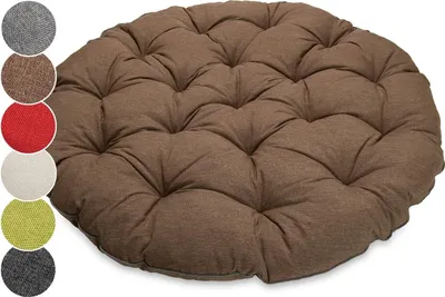 Produktbild von sunnypillow Polster für Papasansessel | rund Durchmesser 120 cm Dicke 15cm | UV - beständig wasserdicht Outdoor/Indoor | Braun