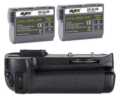 Produktbild von Batteriegriff Set für Nikon D7000 + 2x EN-EL15B Akkus wie MB-D11