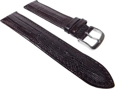 Produktbild von Teju-Print Ersatzband Uhrenarmband Kalbsleder Band Dunkelbraun 22158S, Anstoß:16 mm