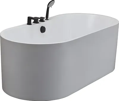 Produktbild von STEPONA freistehende Badewanne mit Armaturen - 195 l, 150 × 75 × 58 cm (L × B × H) - weiß