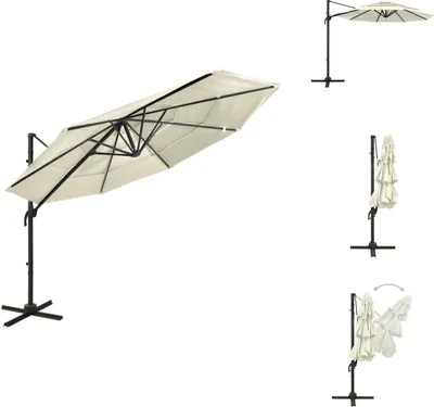 Produktbild von vidaXL Sonnenschirm mit Aluminium-Mast 4-lagig Sandfarben 3x3 m - Sonnenschirme & Sonnenschutze