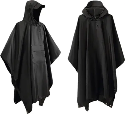 Produktbild von Regenmantel, 3 In 1 Wasserdicht Regenponcho, Outdoor Regenjacke für Camping Wandern Reisen
