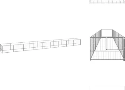 Obrázek produktu pro vidaXL Stříbrná psí bouda 9 m² ocel - Psí boudy a výběhy