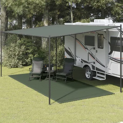 Immagine prodotto di Tappeto per tenda, resistente alle intemperie, 250x550 cm, verde scuro, in HDPE