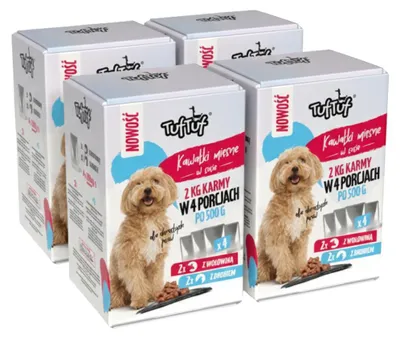Produktbild von Tuftuf | Feuchte Nahrung - 16x500g - Rindfleisch und Geflügel - Feuchtes Hundefutter -geschmacksmix