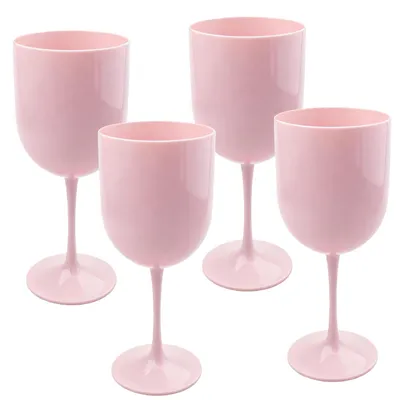 4 Kunststoff-Weingläser 480 ml unzerbrechlich BPA-frei rosa