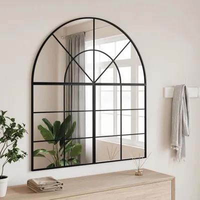 Produktbild von "2026 Promotion" Wandspiegel Schwarz 100x50 cm Gewölbt Eisen - Wandspiegel CC21759