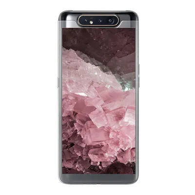 Produktbild von MuchoWow® Handyhülle Schutzhülle Hülle für Samsung Galaxy A80 Naturstein - Rosa - Kristall Silikon Softcase Handy Hülle - Schutzdeckel