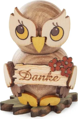 Produktbild von Miniaturfigur Eulenkind "Danke" bunt BxHxT 3x4x3cm NEU