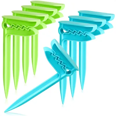 Strandhandtuch-Clips, 8 Stück, Kunststoff, grün/blau, 15 cm