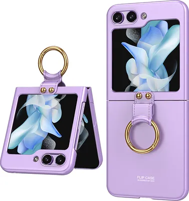 Produktbild von Hülle für Samsung Galaxy Z Flip 5 Schlank Hart PC Matt Schutzhülle mit Ringhalter Lila