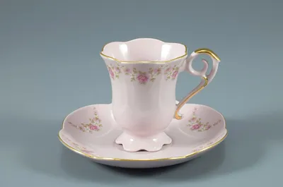 Produktbild von Carolina, Kaffeetasse mit Untertasse, 0,10 l, rosa Porzellan, Blumen, Leander