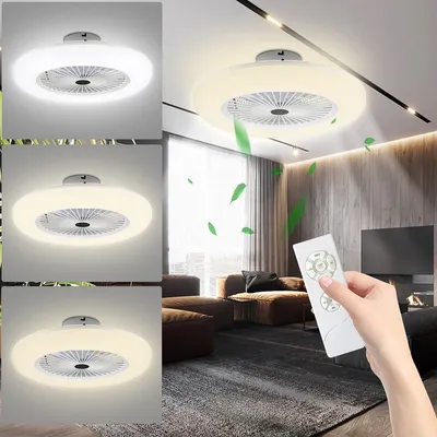 Immagine prodotto di Yakimz 80W ventilatore da soffitto timer ventilatore di raffreddamento illuminazione LED bianco ventilatore luce camera