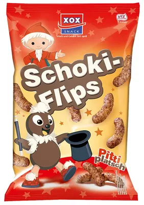 Obrázek produktu pro XOX Schoki Flips Sandmaennchen sladký křupavý kukuřičný snack s kakaem 125g