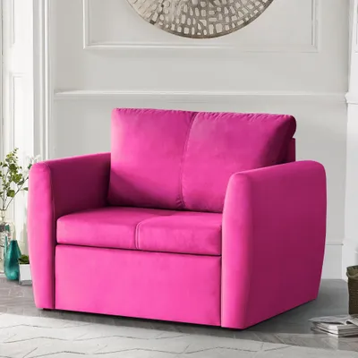 Produktbild von Relaxsessel KAMEL, Rosa, Loungesessel mit Bettfunktion, Bettkasten, Samtstoff