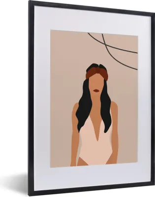 Produktbild von MuchoWow® Gerahmtes Poster Sommer - Frauen - Badeanzug 30x40 cm - Poster mit Schwarzem Bilderrahmen Wandposter Rahmen Foto Bilder - Wandposter Schlafzimmer