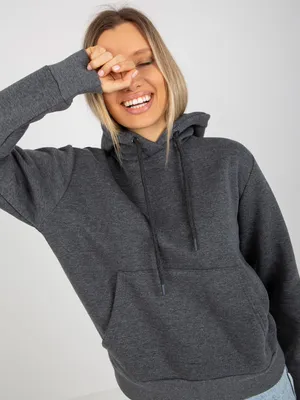 Produktbild von Rue Paris Damen-Kapuzenpulli mit Kapuze Vones dunkelgrau S/M