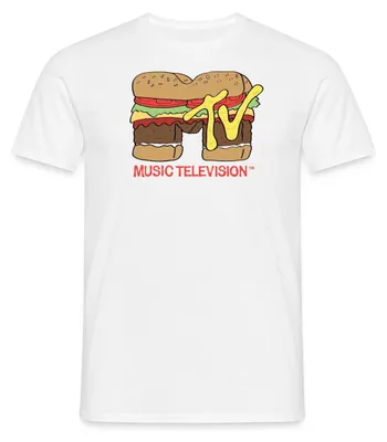 Produktbild von Spreadshirt MTV Music Television Burger-Logo Männer T-Shirt, M, Weiß