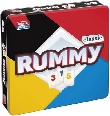 Obrázok produktu pre Rummy hra, viacfarebná, 2 až 6 hráčov, pre herné večery, v plechovke