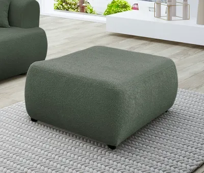 Produktbild von Polsterhocker Designerhocker Hocker ANIKE in Stoff Now or Never Grüngrau