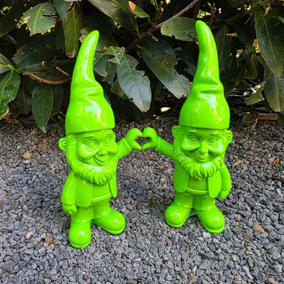 Produktbild von Gartenzwerge machen herz 2 er set 19 cm Grün
