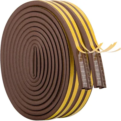 Productafbeelding van Zelfklevende afdichtingsband, bruin rubber, 20 meter, voor deuren en ramen