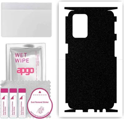 Produktbild von apgo Rückseite + Seiten Schutzfolie, Skin, kompatibel mit Oppo A54 (2021), Hinten Displayschutzfolie aus Vinylfolie, kratzfest, einfache Montage - Mattschwarz