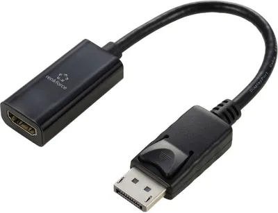 Produktbild von Renkforce RF-5596324 DisplayPort / HDMI Adapter [1x DisplayPort Stecker - 1x HDMI-Buchse] Schwarz 4K UHD 23 cm