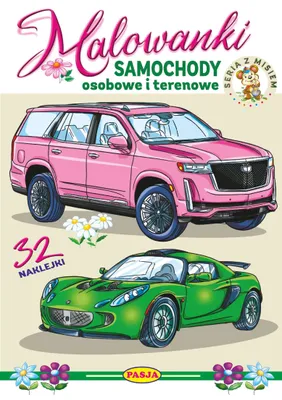 Produktbild von Malowanka edukacyjna z naklejkami Samochody dla dzieci