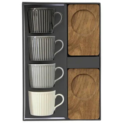 Image de Quatre tasses et soucoupes en porcelaine Take A Break Design 6
