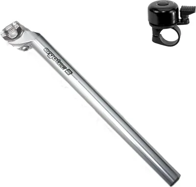 Produktbild von Ergotec Alu Fahrrad Sattelstütze Patentkopf 350 mm Ø 27,2 mm Silber inkl. Fahrradklingel