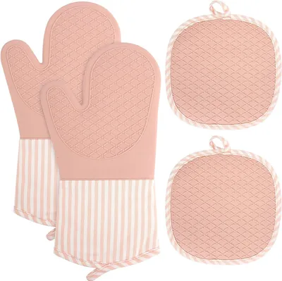 Produktbild von Ofenhandschuhe und Topflappen 4er Set aus Silikon