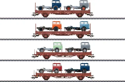 Produktbild von Märklin 46406 H0 4er-Set Rungenwagen Ks 3300/Ks 3301 der DR (46406)