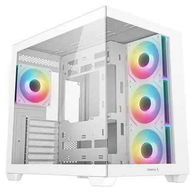 Produktbild von PC Gehäuse, DEEPCOOL CG530 4F, Mini Tower, Mini-ITX/Micro-ATX/ATX, 4 ARGB Lüfter, Weiß