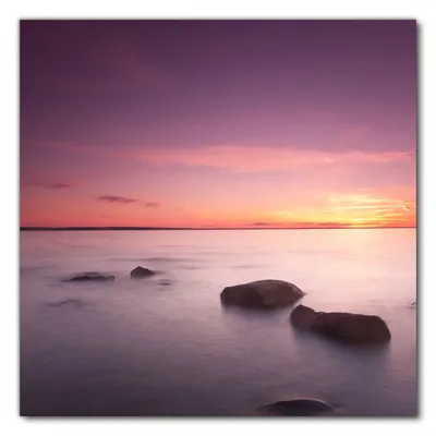 Produktbild von Wallario selbstklebende Möbelfolie/ Tischdecke für Innen und Außen, Größe: 90 x 90 cm - Nebel am See bei Sonnenuntergang