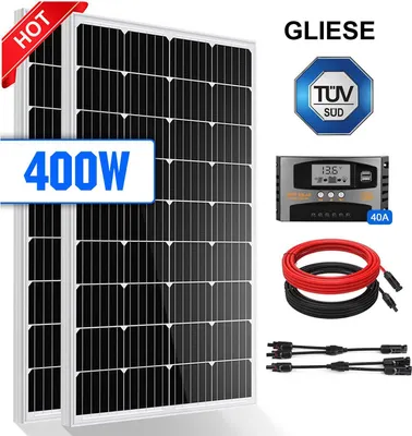 Produktbild von 400W Solarpanel Kit Solar Set 12V Monokristallin Solarmodule 40A Laderegler RV